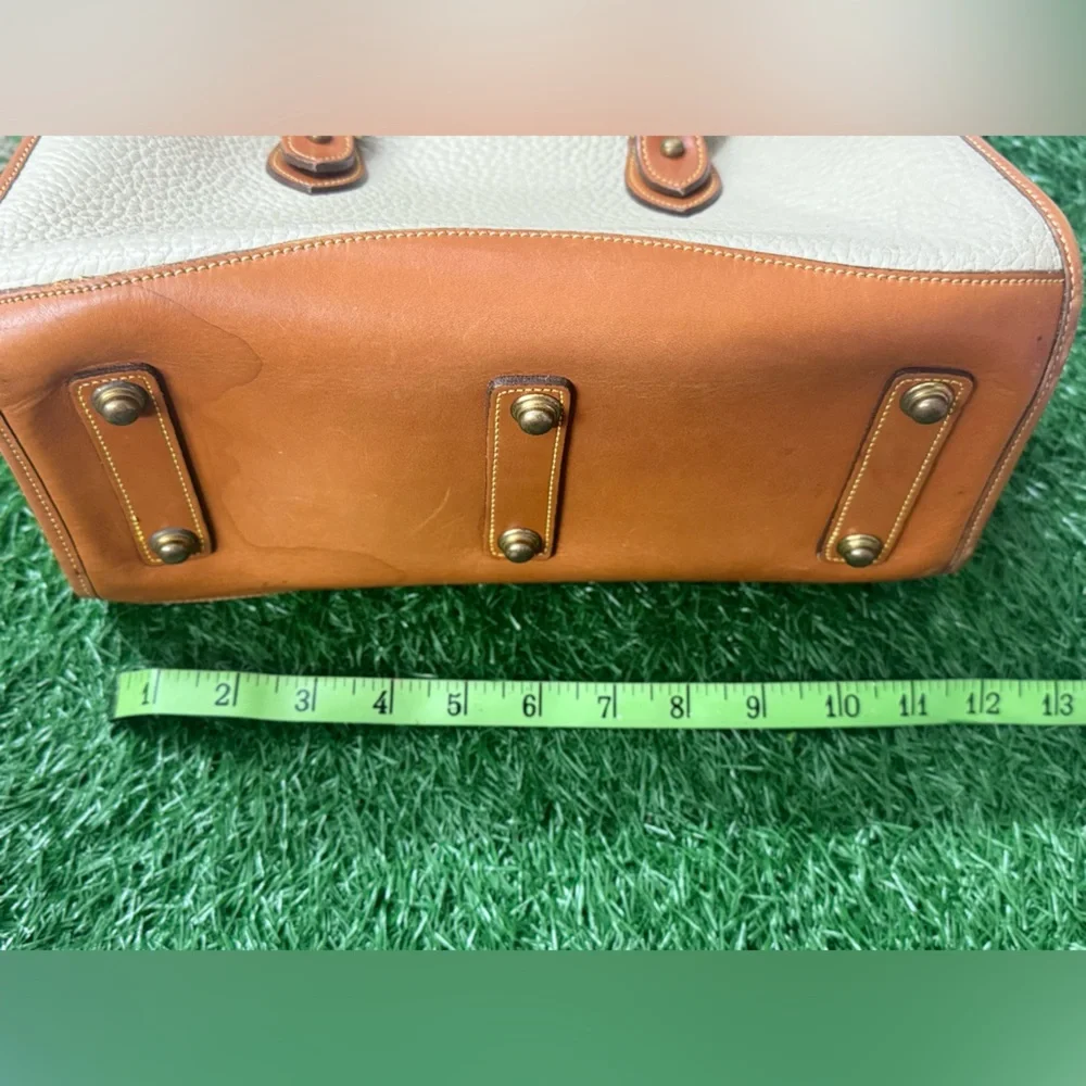 Dooney & Bourke Tan and‎ Cream Leather Satchel